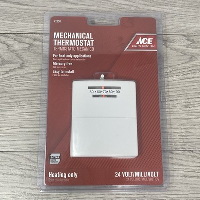 ACE Lever Mechanical Manual Thermostat 42350 Heat Only 24V No Off Option NEW
