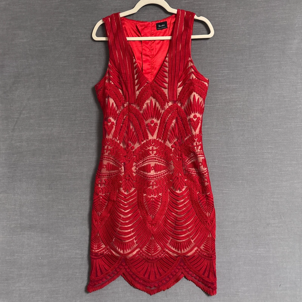 chinese dress ladies Red Bardot Mesh Lace Corset Prom Dress – Rosies Closet main image 0