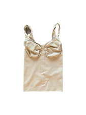 G By Guess Tummy Control Ribbed Camisole Tank Top Shapewear Beige Women's S/M