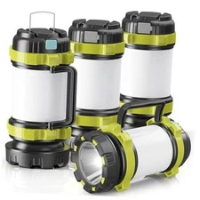 Camping Lantern Rechargeable,  Camping Flashlight 4000 Capacity, 6 4pack-Green