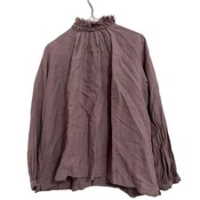 Nest Robe Linen Gathered Neck Blouse Lavender 2-Way Lightweight Used