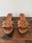 Tory Burch Women's Brown Logo Slide Sandals Slip On Open Toe Wedge — photo 4