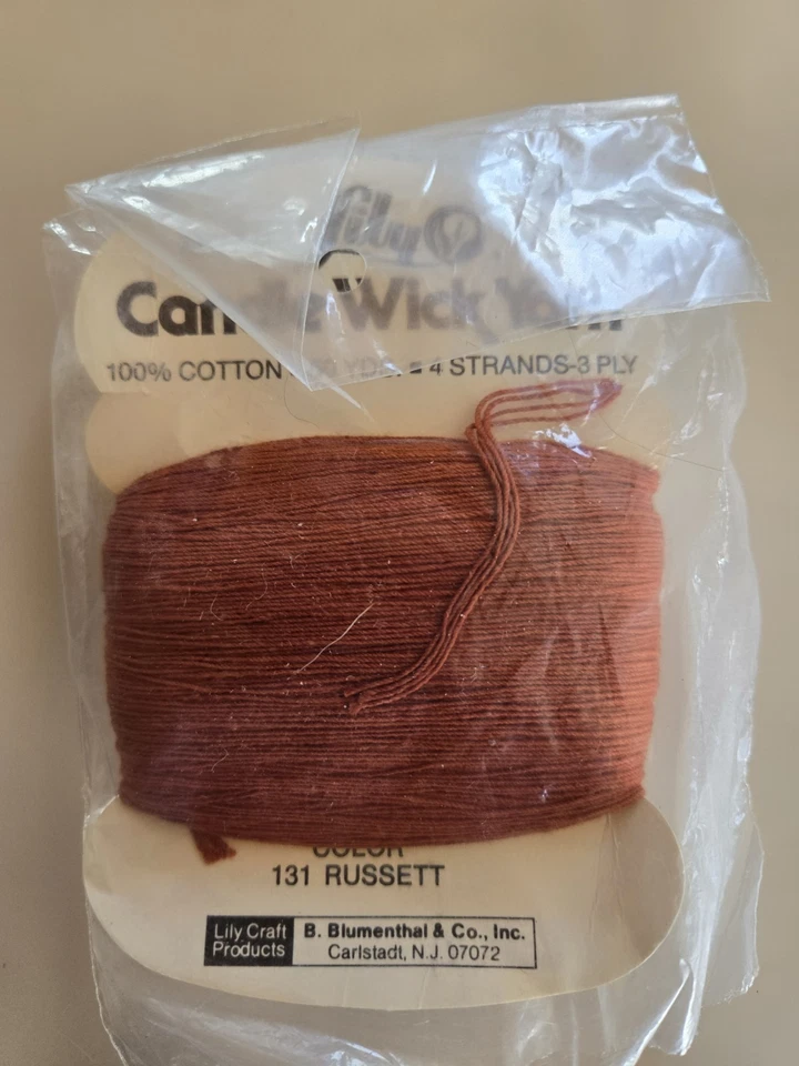 NOS Lily Candle Wick Yarn Lot of 16 Leaf Green/Russett/Navy & LT. Blue 50yds. Ea - Image 2 of 4