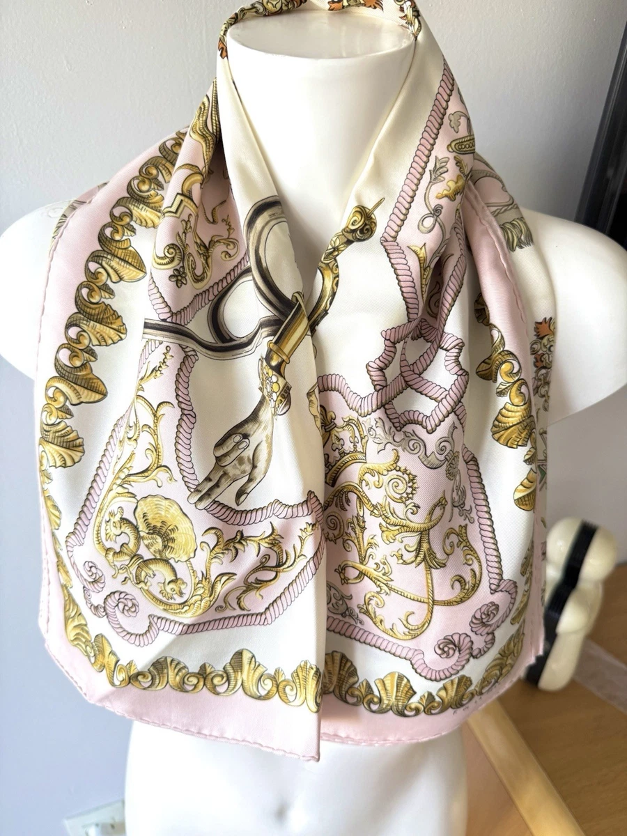 Vintage Foulard Carré Hermès Reprise en soie Chevaux Cavalière