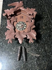 Vtg 1950’s Wood German Cuckoo Clock Cones E Schmeckenbecher Wooden Black Forest