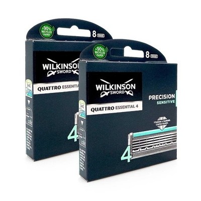 16 x Wilkinson Quattro Titanium Sensitive Essential 4 Precision Rasierklingen