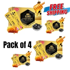 Ashraf Naturals King Honey Shilajit Plus | 15 Sachets x 15g Each | 4 Pack