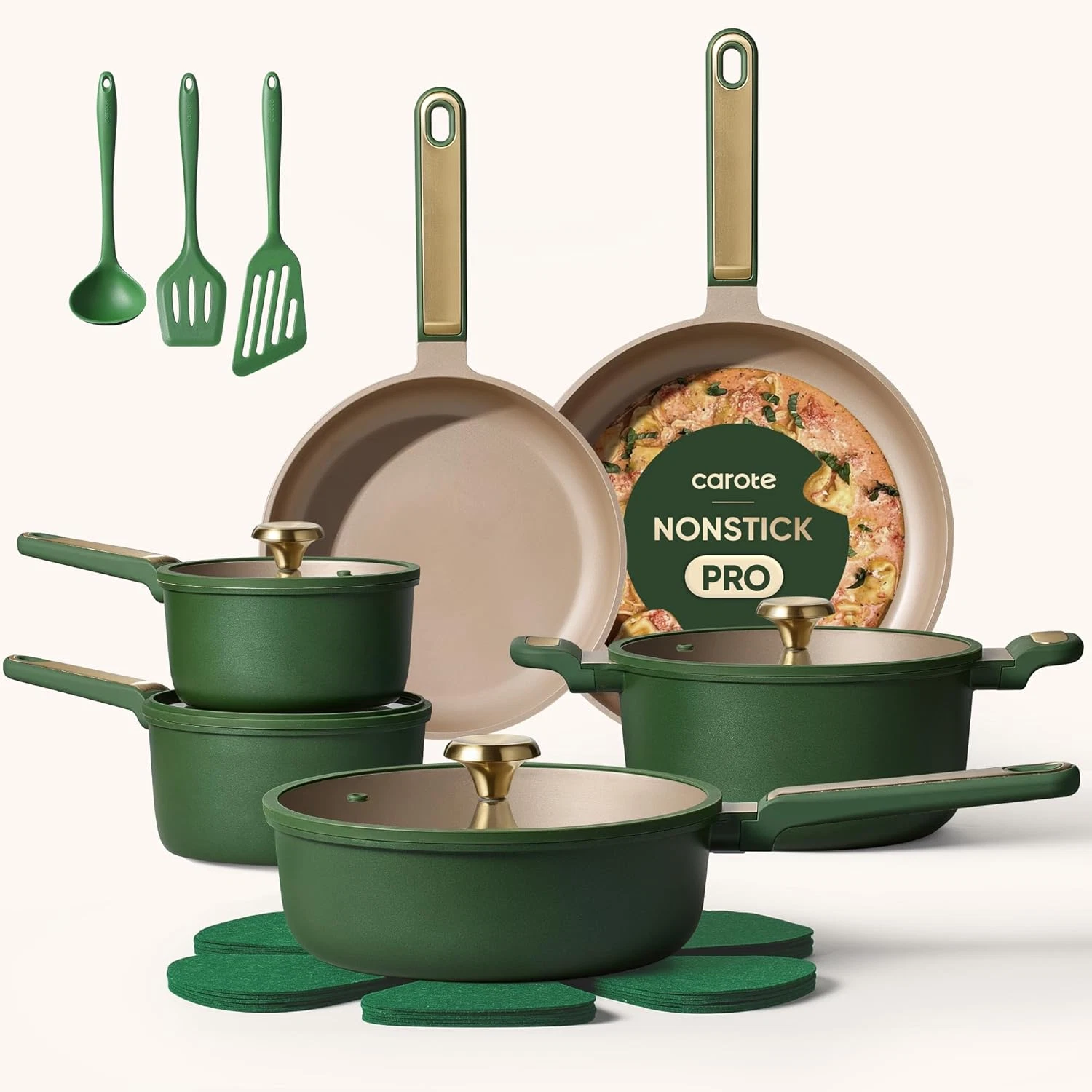 18-Piece Non-Stick Cookware Set - Induction Ready, Non-Toxic & Eco-Friendly