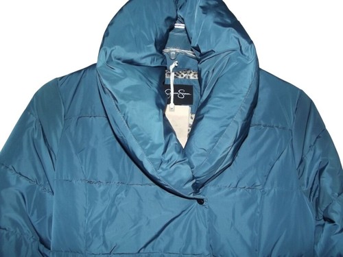 Jessica Simpson Parka Jacket Women Small Teal Blue Puffer Water Resistant Coat - Picture 8 of 19