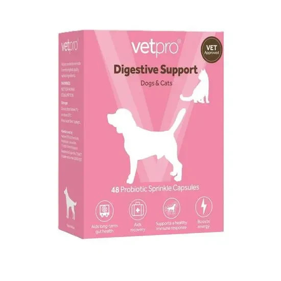 Vetpro Digestive Support Supplement Sprinkle Capsules for Cats & Dogs