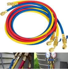 29986 Plus II 72" Hose 1/4" Compact Ball Valve End Refrigerant Charging Hose 3PC
