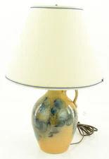 Vintage Cooksbun Pottery Salt Glazed Crock Jug Lamp W/ Shade - 9" Tall - 1985