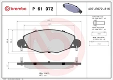 Brembo P 61 072 brake pad set, disc brake for Citroën