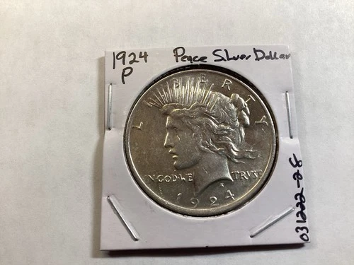 1924 Peace 90% Silver Dollar in AU Condition from Philadelphia Mint 031222 28dk