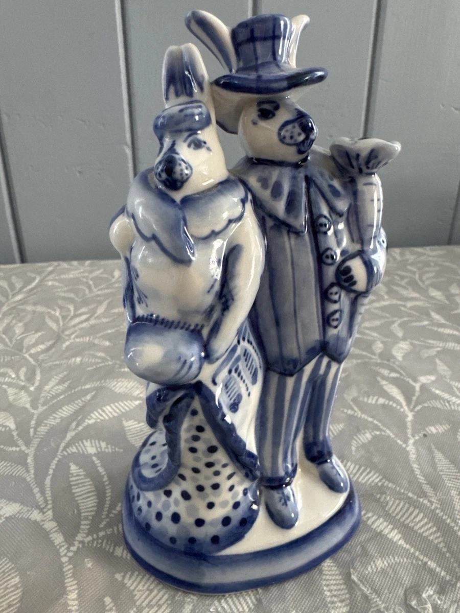 Russian Gzhel Indiana Antique Ceramic & Porcelain Figurines for