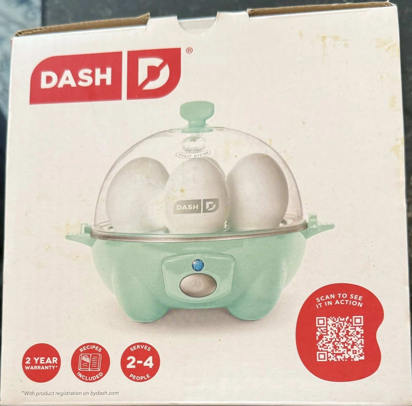 DASH : Rapid Egg Cooker; 6 Egg Capacity Hard Boiled Eggs BN FS