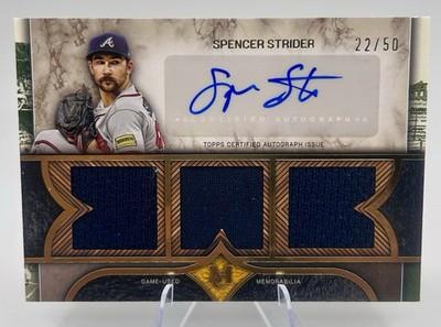 2025 Topps Museum Collection Spencer Strider Triple Relic Auto 22/50 Braves 🔥🔥