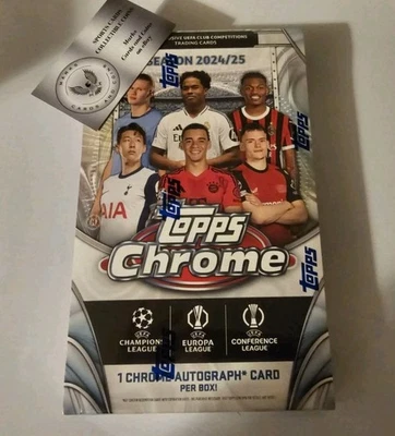 2024-25 Topps Chrome UEFA Club Competitions Soccer Hobby Box - 1 Auto Per Box !