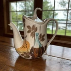 Red Wing Pottery Tea Pot Tampico 8" tall Handled Lid Pitcher Hand Painted