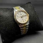Vintage Seiko SQ Women 3Y03-0169 Dress Fluted Bezel Two Tone Quartz 24mm Watch