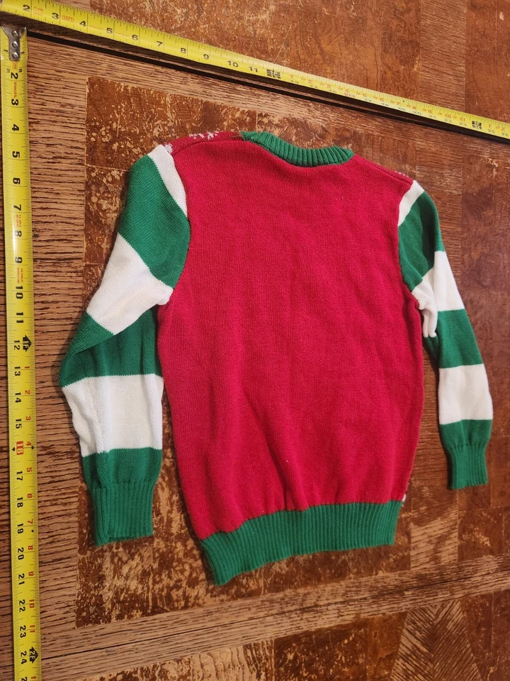 Suéter Verde Bien Usado Niñas Talla Extra Pequeño (4/5) Navidad Tejido Feo #S24 Foto 3 de 3