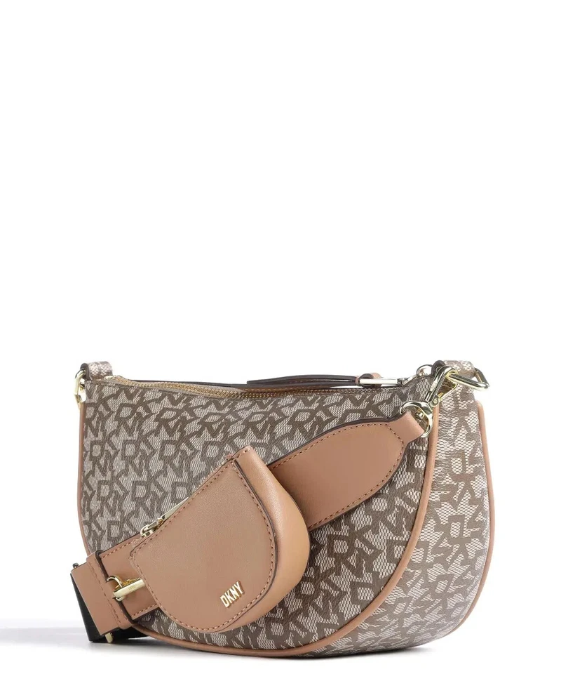 DKNY Orion Brown Logo Top Zip Crossbody Bag & Change Purse - NWT - MSRP $168 - Image 3 of 4