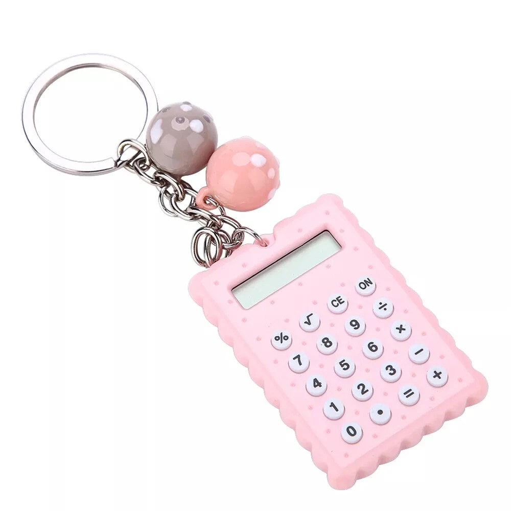 Cute Mini Calculator Keychain with 8 Digit Display