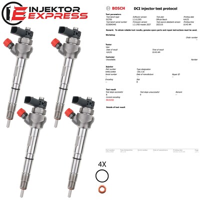 4x 0445110469 Einspritzdüse Injektor VW Audi 2,0 TDI 04L130277AC 04L130277