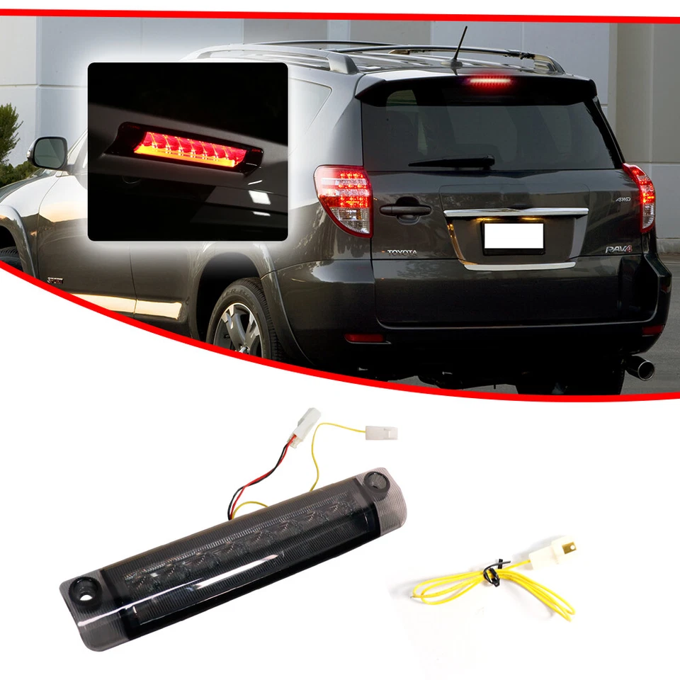 Lente negra ahumada 9LED tercera luz de freno para Toyota Crolla Sequoia Highlander RAV4 Foto 2 de 4