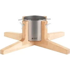 Tree Nest Medium Rustic Christmas Tree Stand for Real Trees, Silver