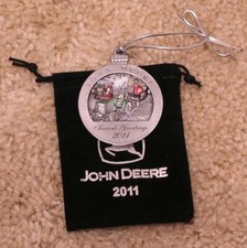 2011 John Deere Pewter Christmas Ornament -- NEW --