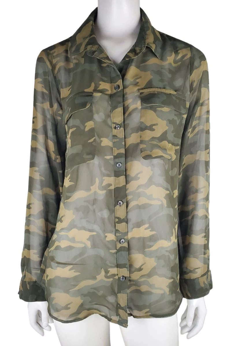 Camo button down shirt clearance women's