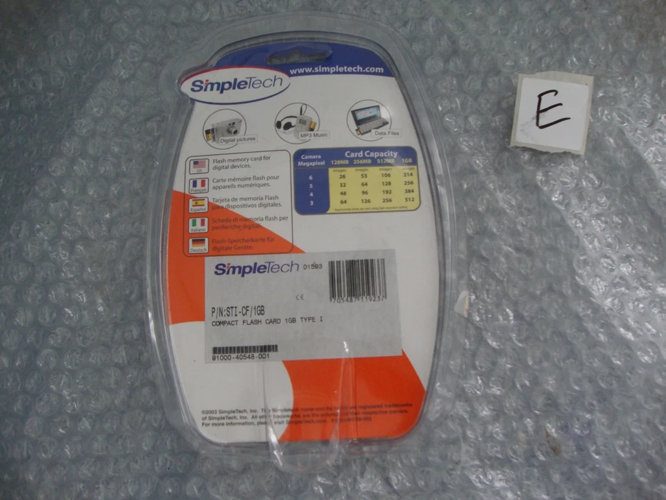 SimpleTech 1.0 GB  Compact Flash Memory Card CompactFlash Card - Image 4 of 4