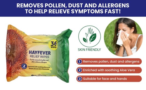 Hayfever Relief Face Wipes Removes & Traps Pollen, pollen Dust and Pet Allergens - Picture 6 of 9