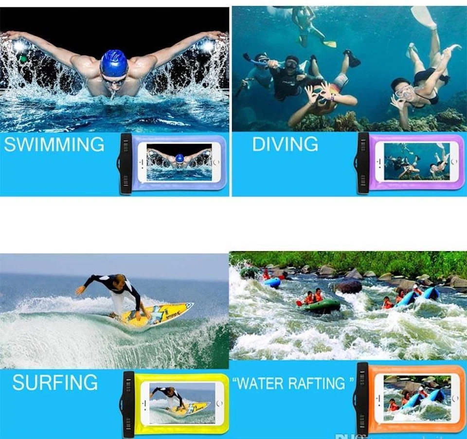 6" FUNDA IMPERMEABLE BOLSA BOLSA Universal Teléfonos Móviles Licencia de Conducir Pasaporte Identificación Foto 2 de 4