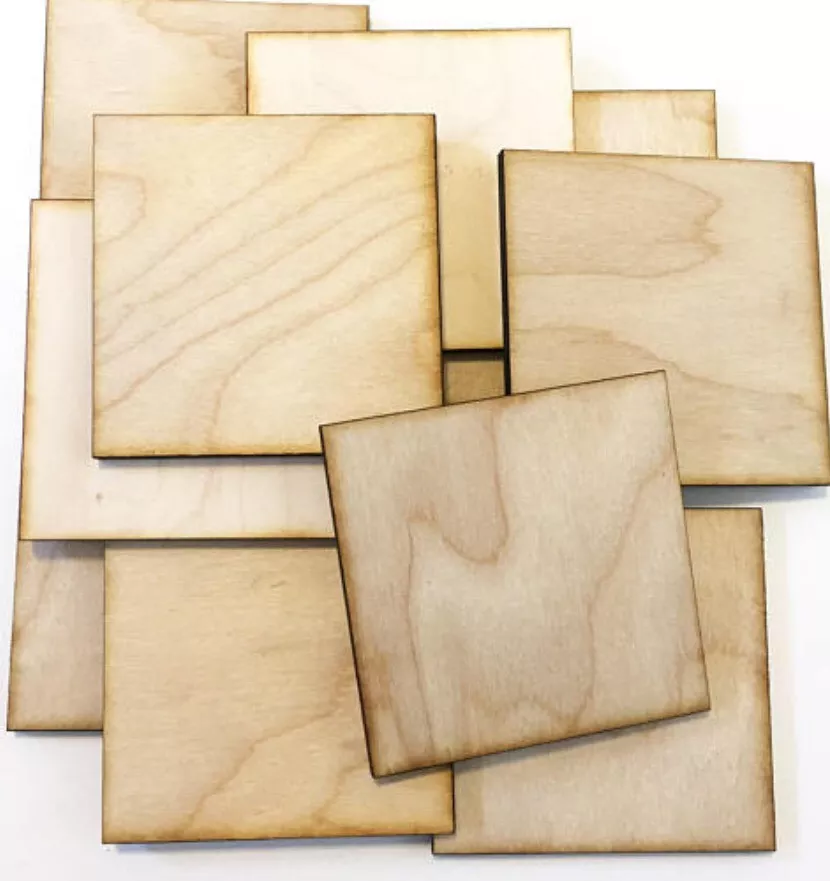 25 Unfinished Laser Cut Wood Squares 3 inch wood square Holiday Craft  supplies