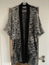 Proudmade Designer Oversized Strick Mantel Jacke Schwarz Weiß Cardigan Poncho