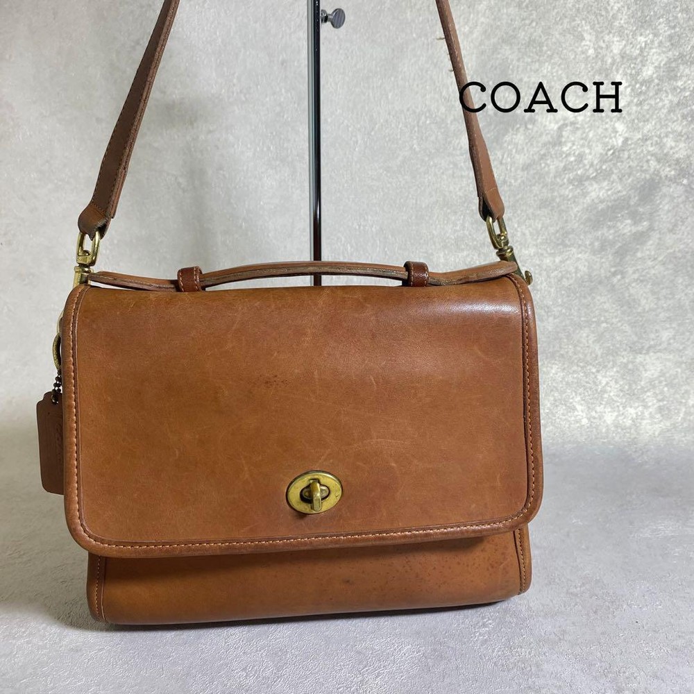 C-1 Old Coach 3108 Shoulder Bag Brown Turnlock