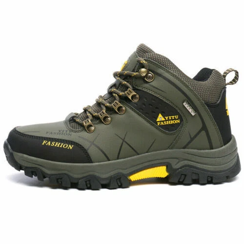 Herren Wasserdichte Knöchelstiefel Outdoor Leder Stiefel Wanderschuhe Stiefel - Bild 8 von 28