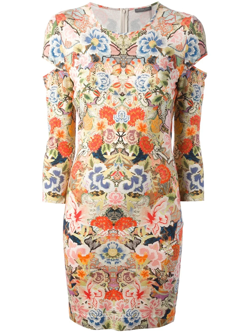 Abito Alexander McQueen Folklore Stampa Floreale Jersey Elasticizzato Taglia IT 40