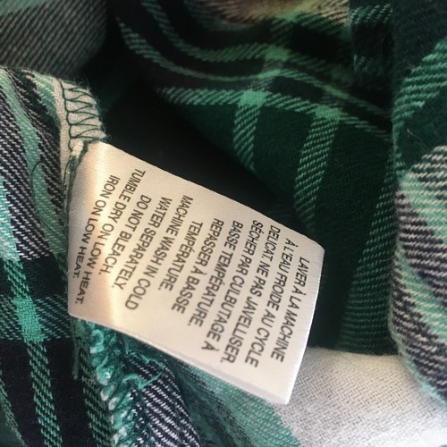 My Style Sz L Green Black Flannel Plaid Tartan Shirt Hoodie Cotton Girls Youth - Picture 19 of 20