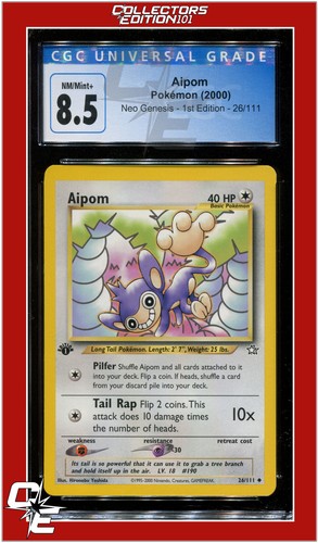 Aipom (1st Edition) graded CGC 8.5 for sale on eBay