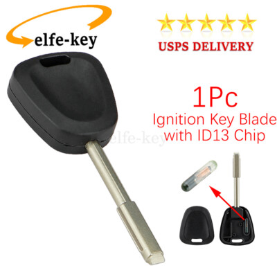 Uncut Ignition Transponder Car Key Blade + ID13 Chip for Jaguar XJ8 XJR XKR XK8