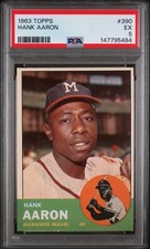 Hank Aaron PSA 5 1963 390 Milwaukee Braves Topps