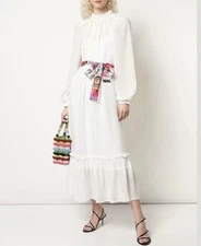 Zimmermann Wavelength Swing Dress Postcard Belt Size 0 AU/UK 8 US 4 EUC Tiered