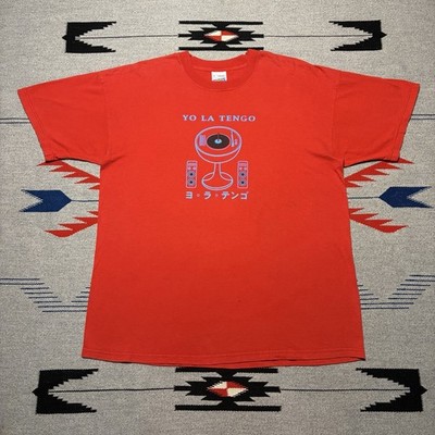 90s YO LA TENGO Stereo Blue Licensed Alt Rock T-Shirt Men's XL Red