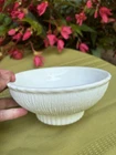 70s FTD Milk Glass Footed Serving Bowl, Tree Bark Design, Vintage Flower Planter