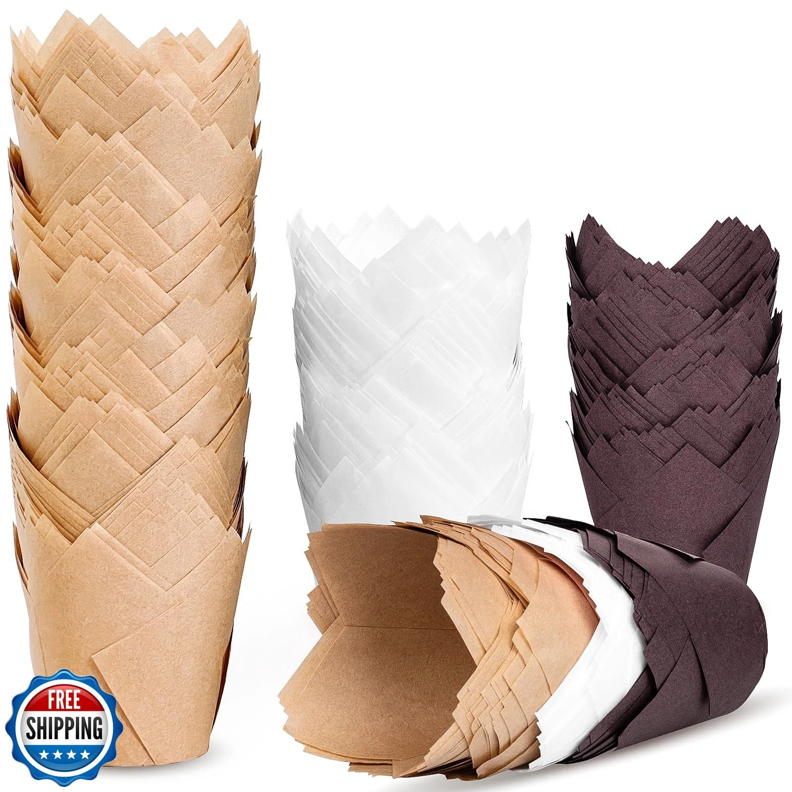 200pcs Tulip Cupcake Liners, Premium Muffin Liners Holders for Ba