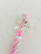 Beaded pen Custom Gifts basket fillers Collect silver Butterfly Pink Pen