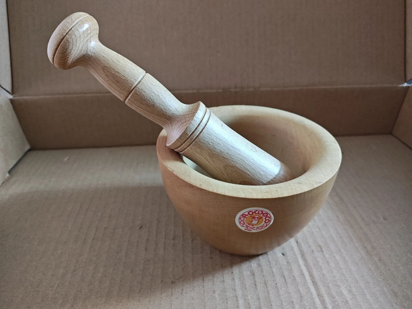 Vintage Beechwood Mortar and Pestle - Made in Spain
Opens in a new window or tab